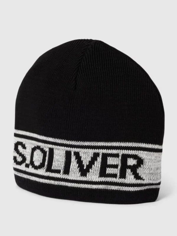 S.Oliver RED LABEL Beanie Mit Label-Print – Schwarz 1