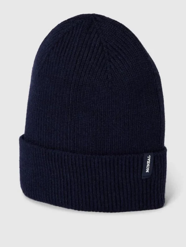 MCNEAL Beanie Mit Label-Detail – Marineblau 1