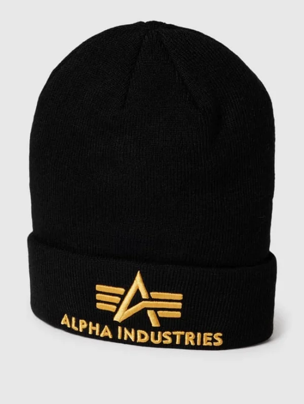 Alpha Industries Beanie Mit Label-Stitching – Schwarz 1