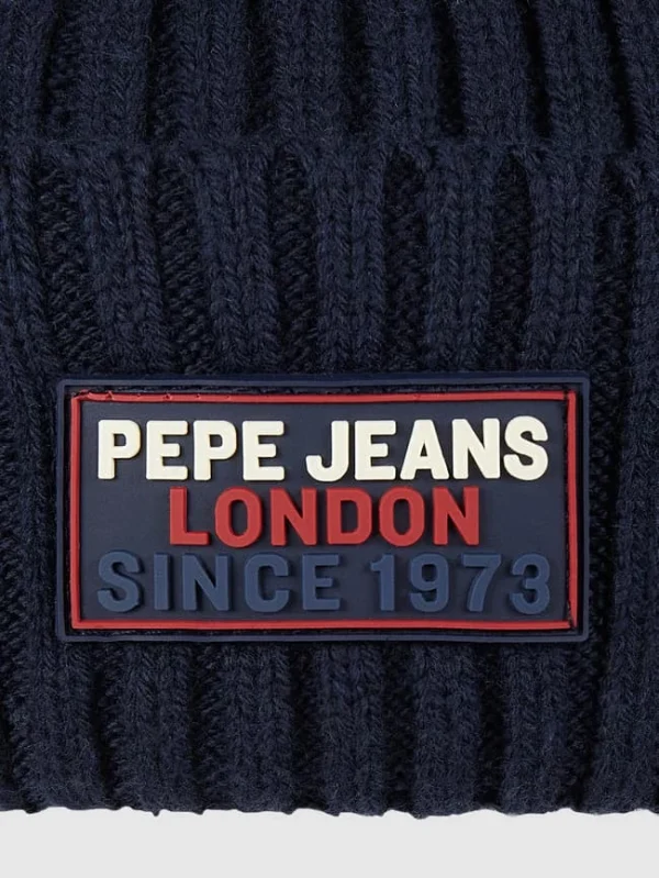 Pepe Jeans Mütze Mit Woll-Anteil Modell ‚Hayes‘ – Marineblau 3