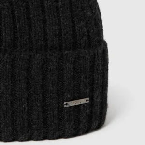 BOSS Beanie Mit Label-Detail Modell ‚T-Lino‘ – Schwarz 6