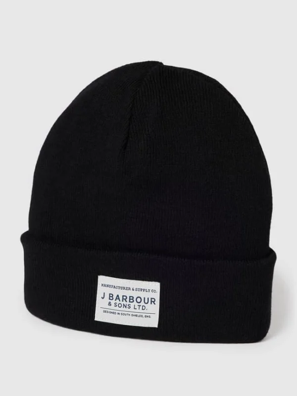 Barbour Beanie Mit Label-Patch Modell ‚Nautic‘ – Schwarz 1