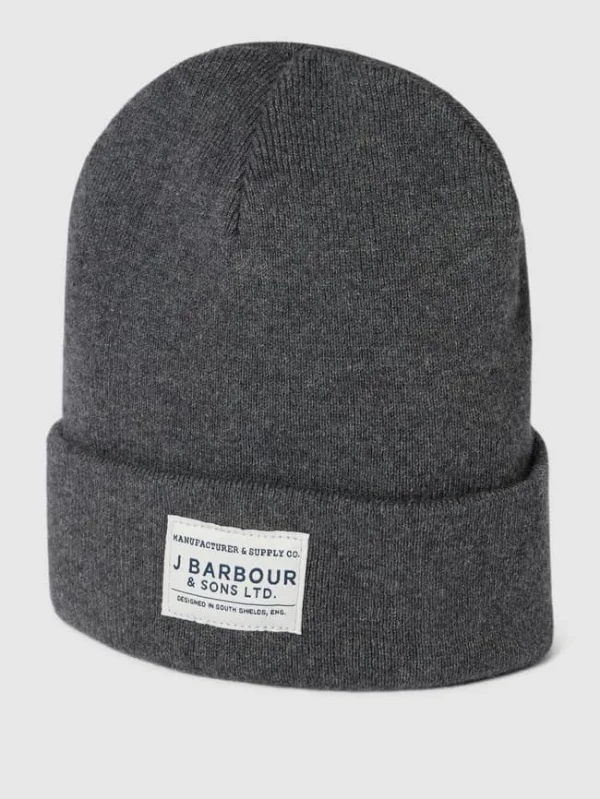 Barbour Beanie Mit Label-Patch Modell ‚Nautic‘ – Dunkelgrau 1