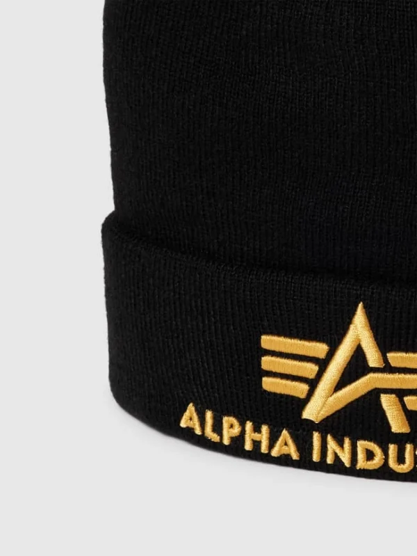 Alpha Industries Beanie Mit Label-Stitching – Schwarz 3