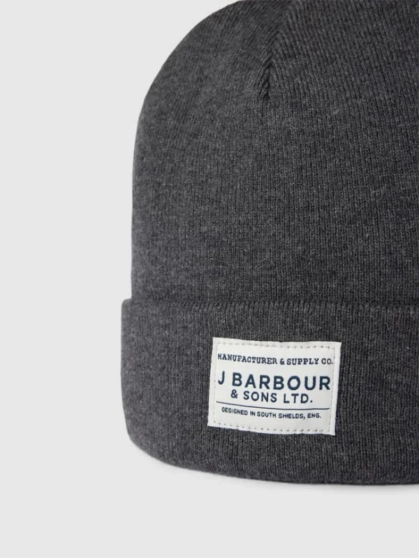 Barbour Beanie Mit Label-Patch Modell ‚Nautic‘ – Dunkelgrau 3