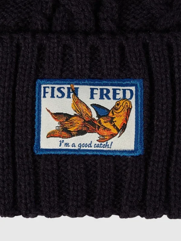 A Fish Named Fred Mütze Mit Logo-Aufnäher – Marineblau 3