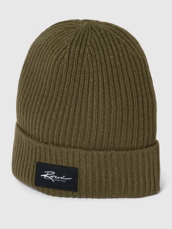 REVIEW Beanie Mit Label-Patch – Olivgrün 1